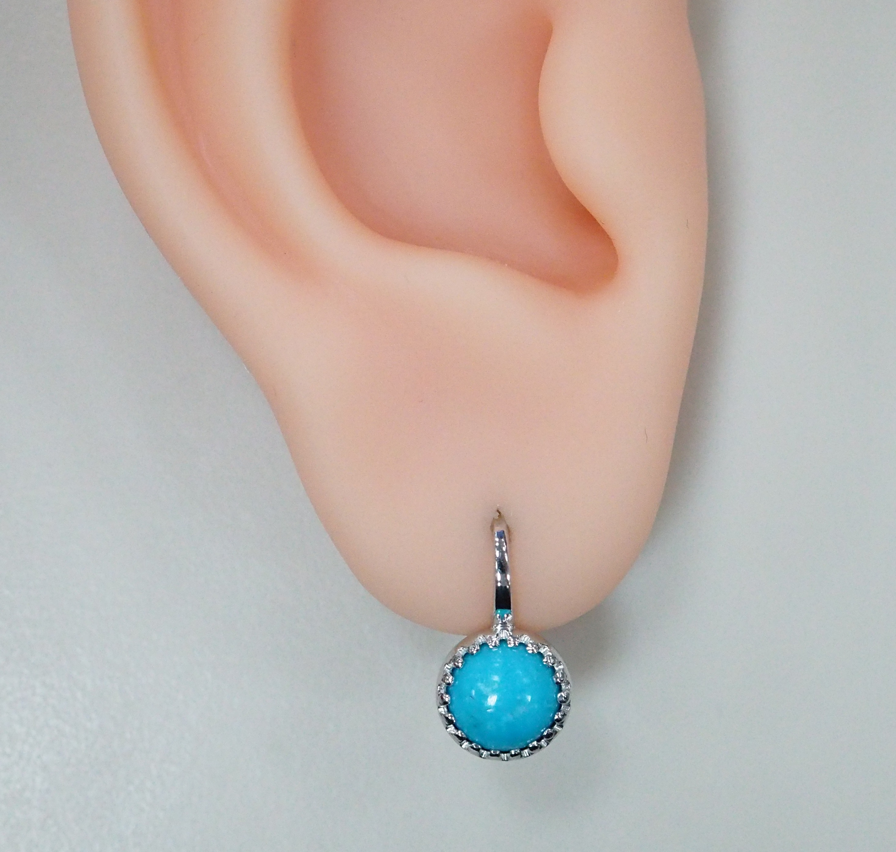 Серебряные серьги с бирюзой